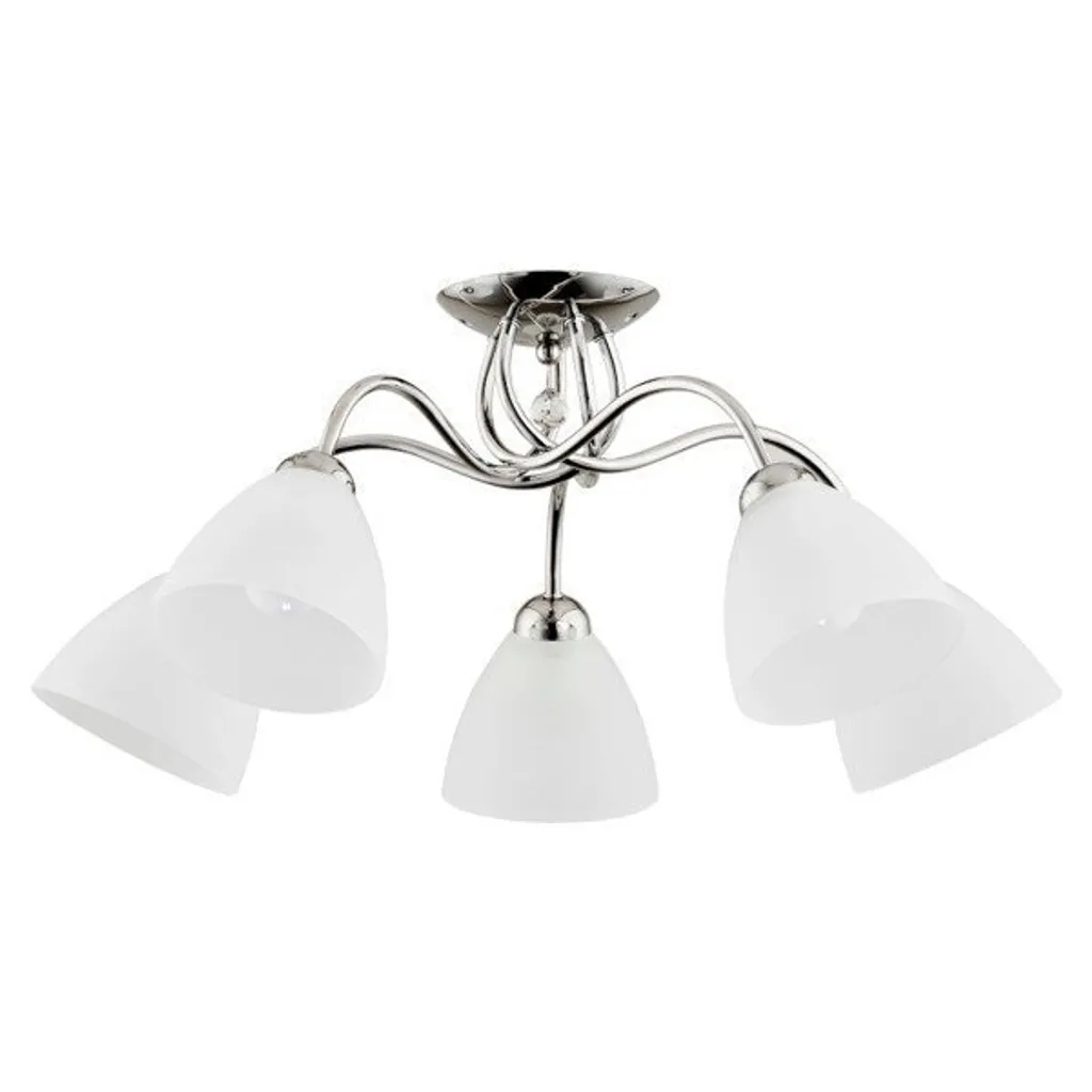 Plafonnier chic cristal et chrome 5 ampoules E27 AMARILLO 15W Alfa