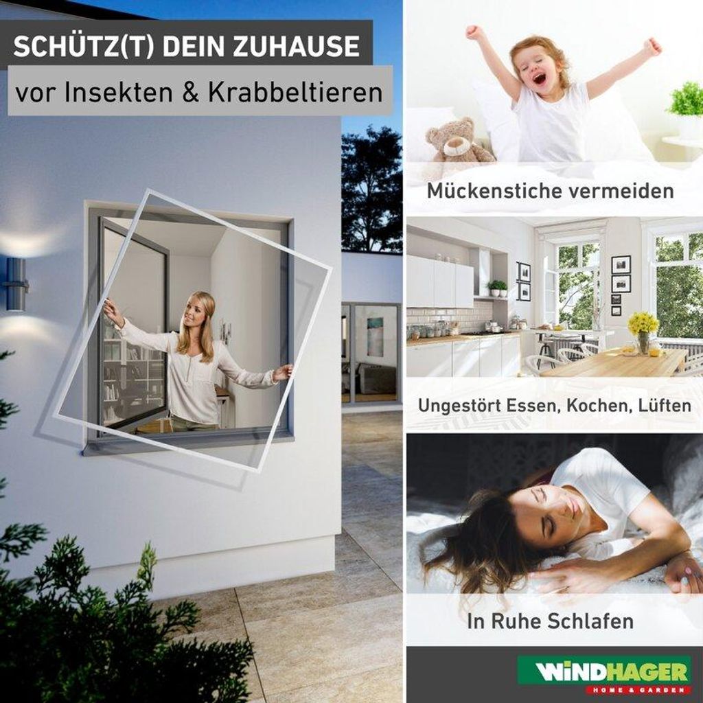 Fliegengitterfenster zum Teleskopieren – 130x150 cm, weiß Produktbild 