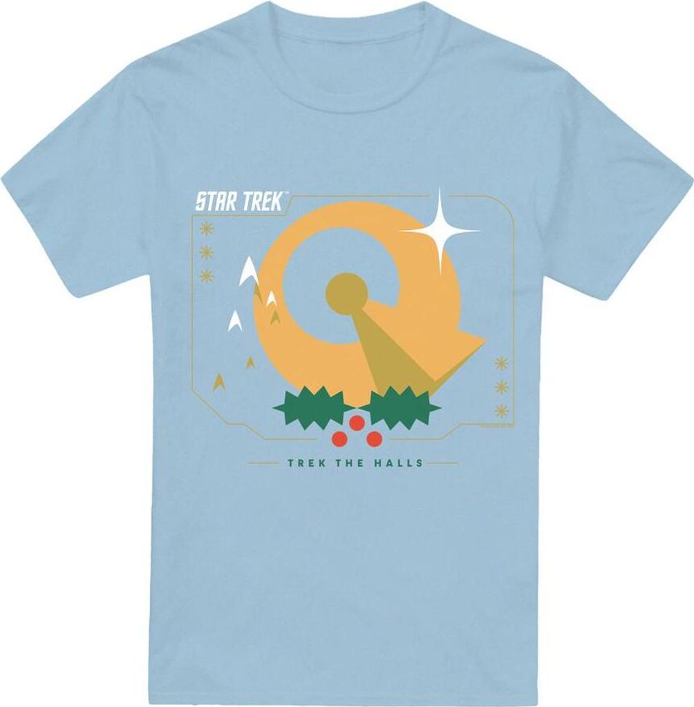 Star Trek: The Original Series - "Trek The Halls" T-Shirt für Herren - weihnachtliches Design TV13435 (L) (Hellblau)