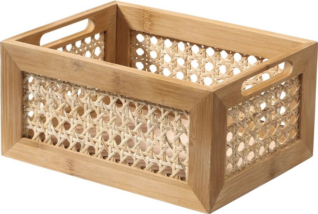 Kleine Schachtel aus Bambus und Rattan – L 25 x B 18 x H 12 Produktbild 