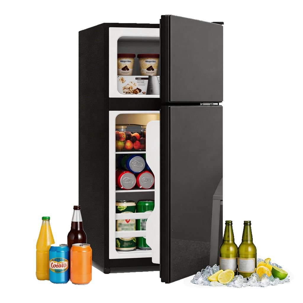 Merax 60L Minikühlschrank mit Gefrierfach 22L, Glastür & Produktbild 