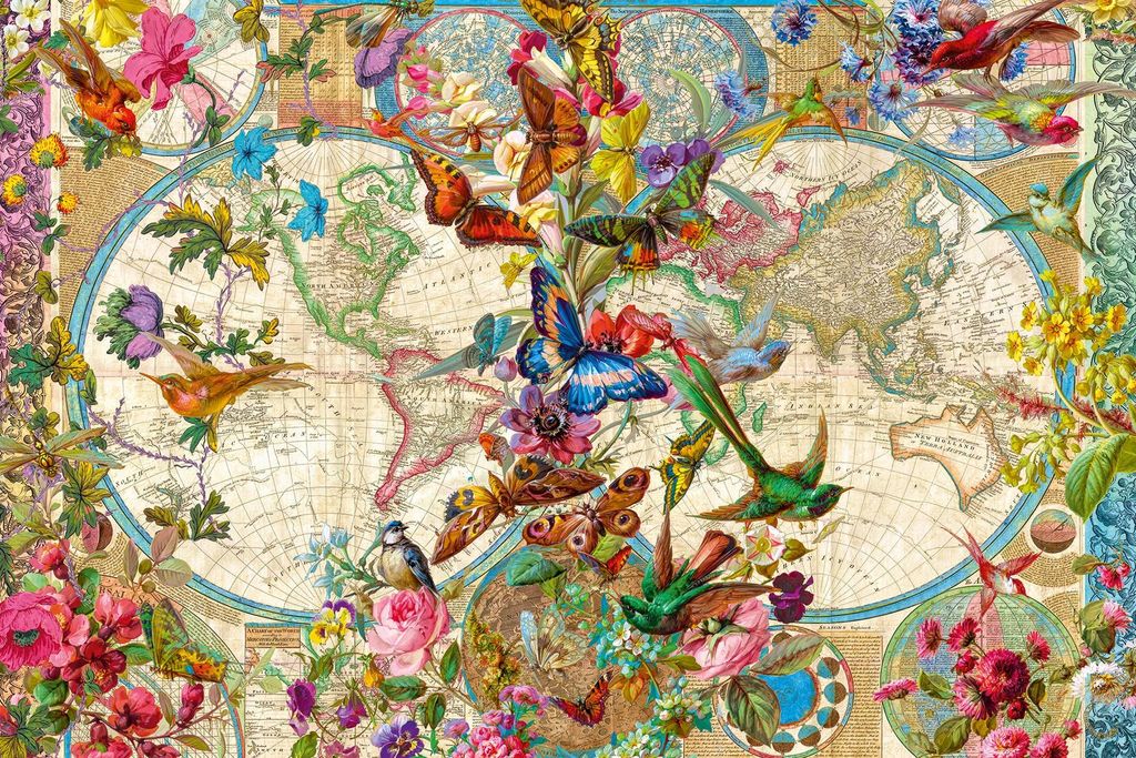 Puzzle 3000 elementów Flora i Fauna. Mapa Świata Zdjęcie produktu 