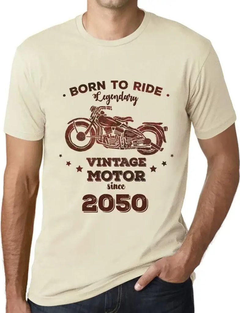 Herren Grafik T-Shirt Geboren um legendäre Motoren zu fahren seit 2050 – Born to Ride Legendary Motor Since 2050 – Öko-Verantwortlich Vintage...