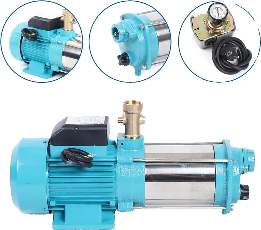 Pompe à eau 1300W pour arrosage jardin et surpression maison en inox