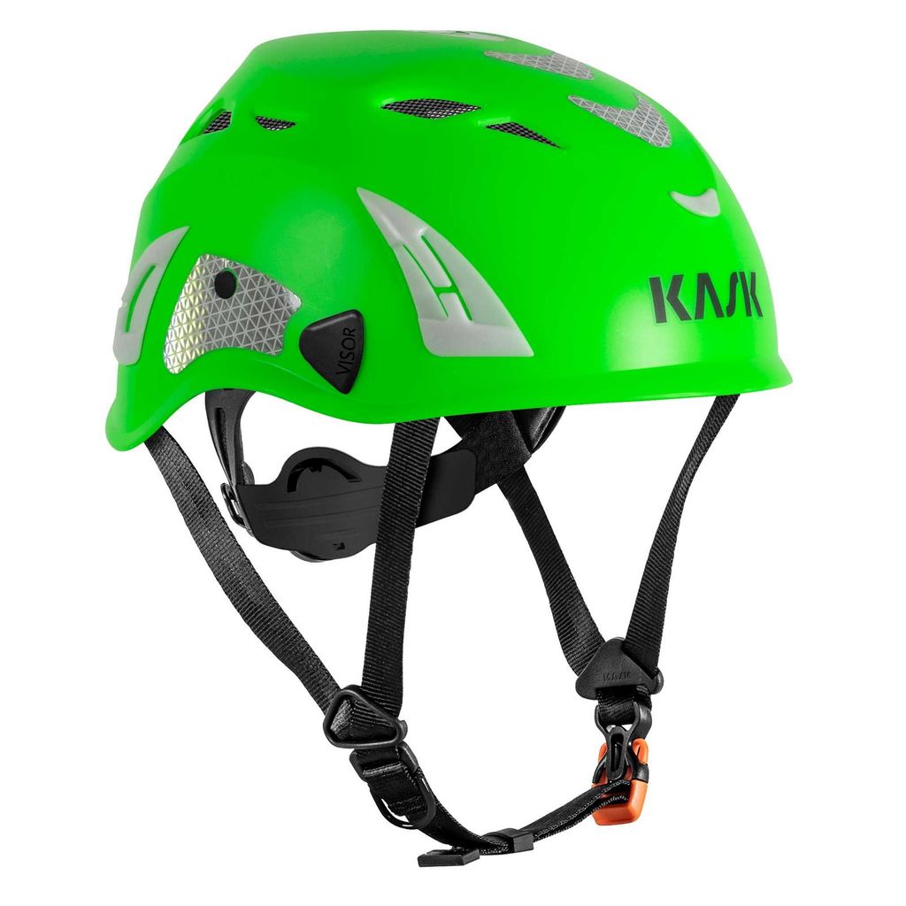 KASK Schutzhelm Superplasma HI VIZ - Arbeitsschutzhelm, Drehrad, Reflexstreifen, EN 397 Farbe:hellgrün