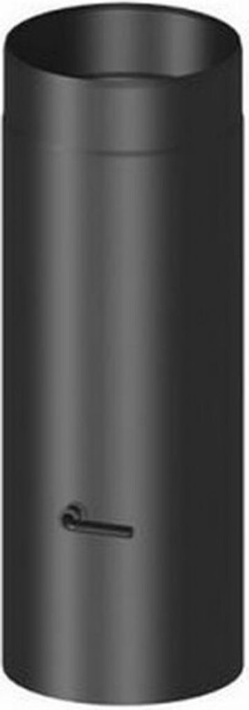 H&M Rauchrohr Ø 150 mm 500 mm lang mit Drosselklappe schwarz Kaminrohr Ofenrohr