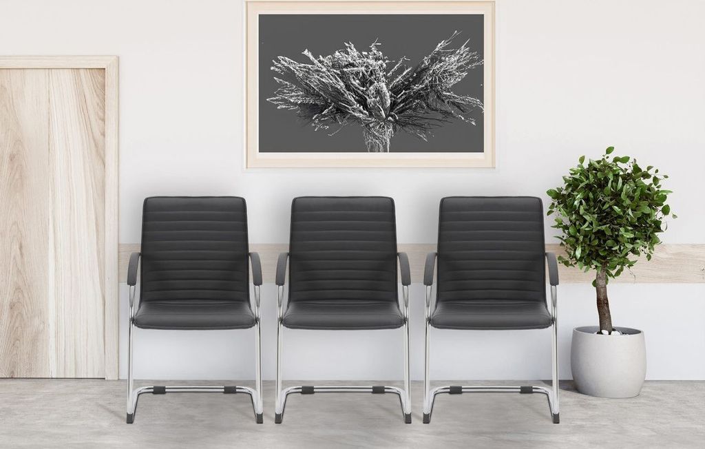 Besucherstuhl Tira Kunstleder schwarz