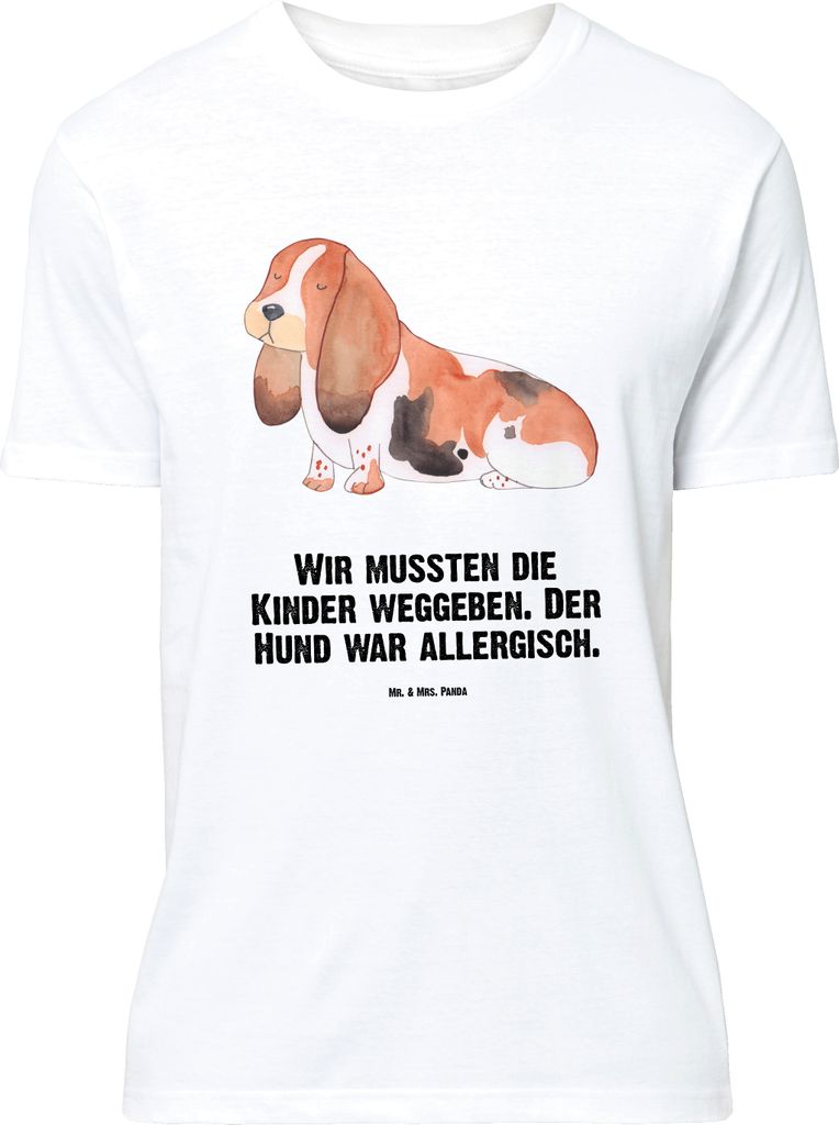Mr. & Mrs. Panda Größe M T-Shirt Hund Basset Hound - Weiß - Geschenk, Kinderlos, Shirt, Süß, Tshirt, Sprüche, mit Spruch, Herren