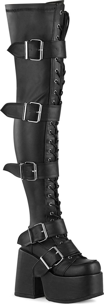 A single black boot shown against a white background.