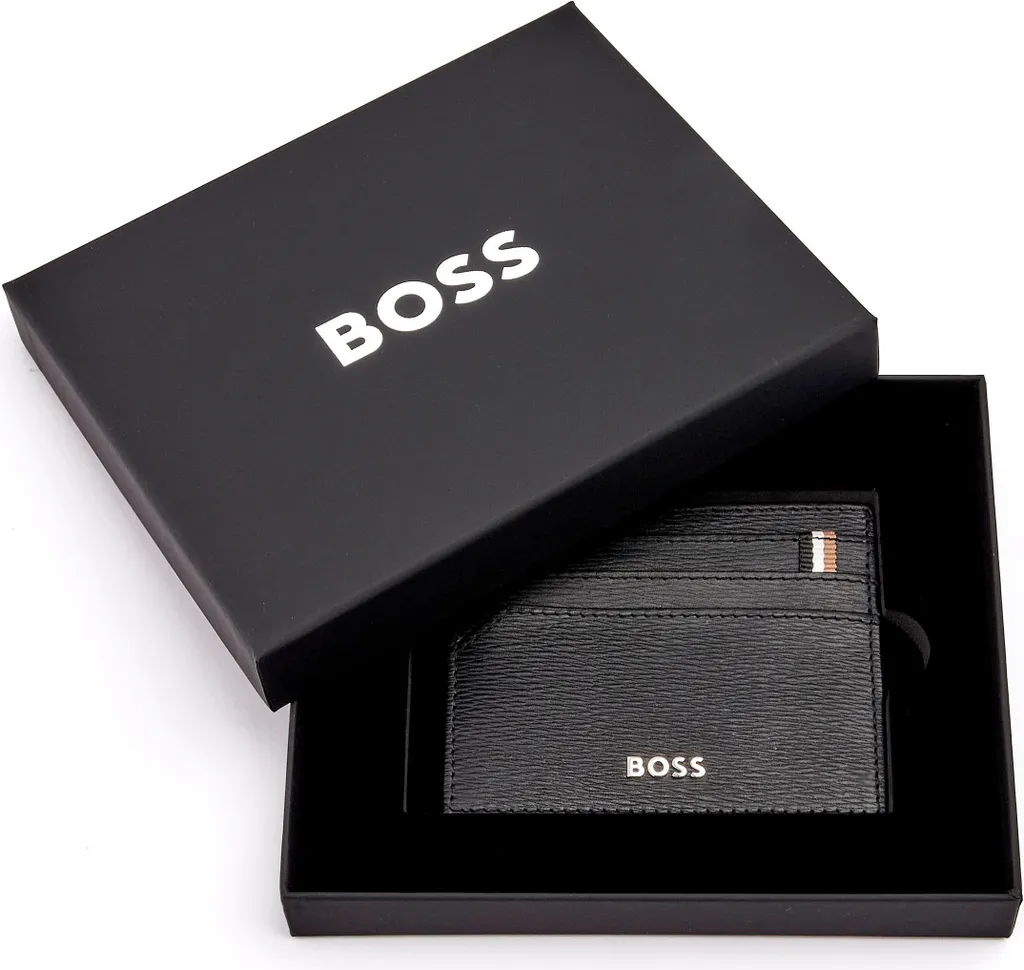 Porte-cartes compact Hugo Boss Iconic noir pour vider vos poches