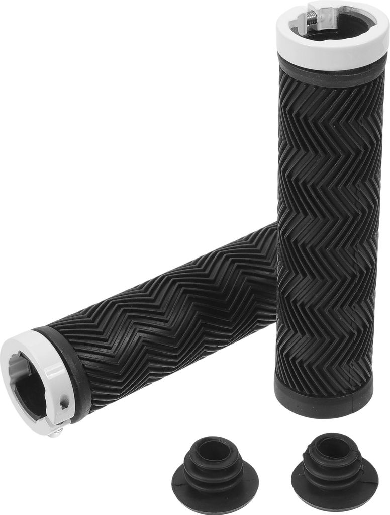1 Satz Fahrradlenkergriffe, rutschfeste ergonomische Design-Fahrradgriffe, Lock-on Lenkergriffe für E-Bike Trekking Bike Mountainbike, Schwarz Weiß