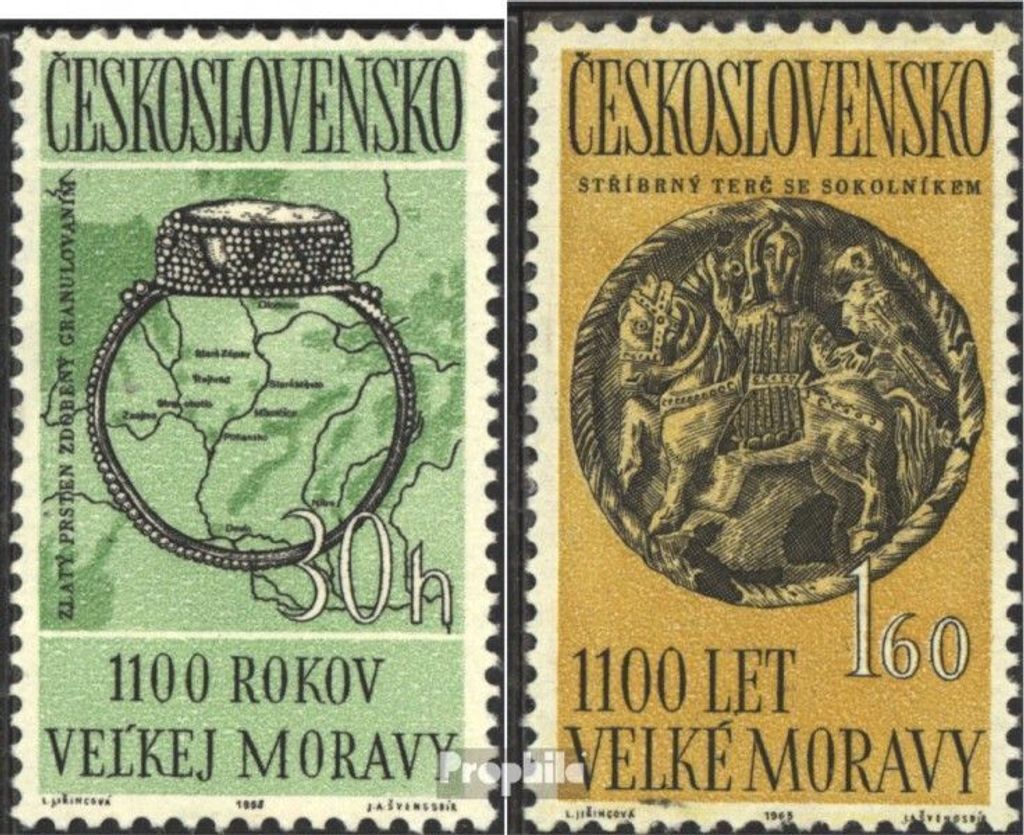 Briefmarken Tschechoslowakei 1963 Mi 1407-1408 (kompl.Ausg.) postfrisch Groß-Mähren
