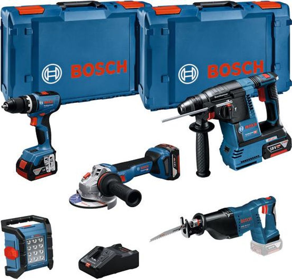 Combo Kit 18V-Set mit 5 Werkzeugen: GSB + GBH + GWS + GSA + Produktbild 