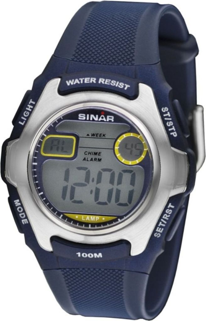 SINAR XE-50-2 Uhr Uni Kautschuk Datum Alarm Licht Digital blau