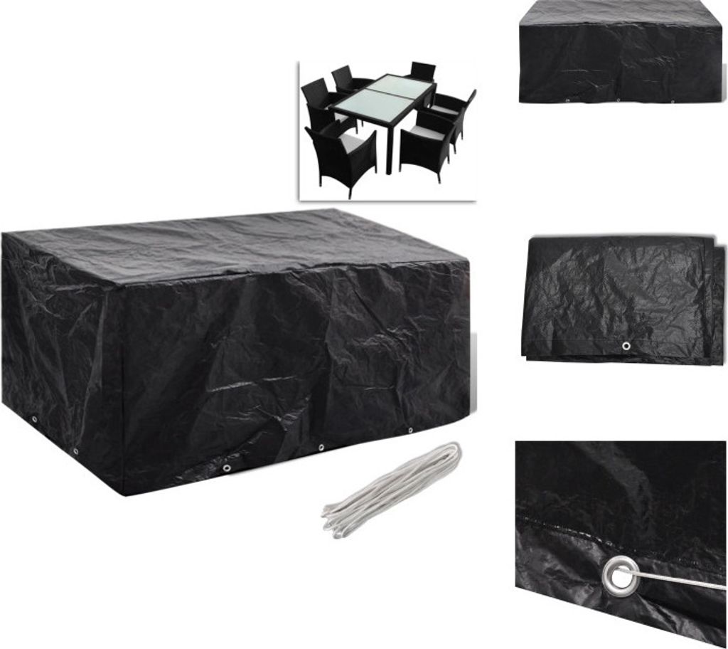 vidaXL Kryt na záhradný nábytok 8 očiek 240x140x90 cm - Obrázok produktu 