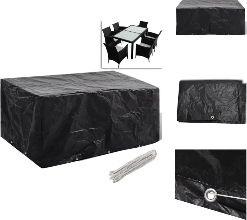 vidaXL Copertura per mobili da giardino 8 occhielli 240x140x90 cm - Coperture protettive per mobili da giardino
