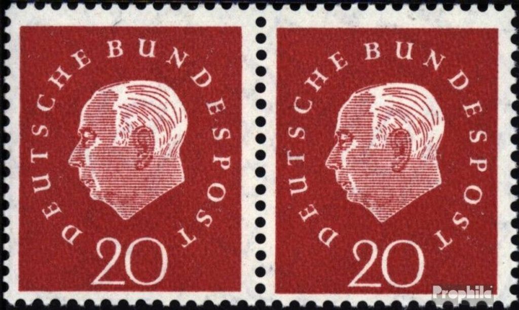 Briefmarken BRD (BR.Deutschland) 1959 Mi 304wP waagerechtes Paar postfrisch Heuss