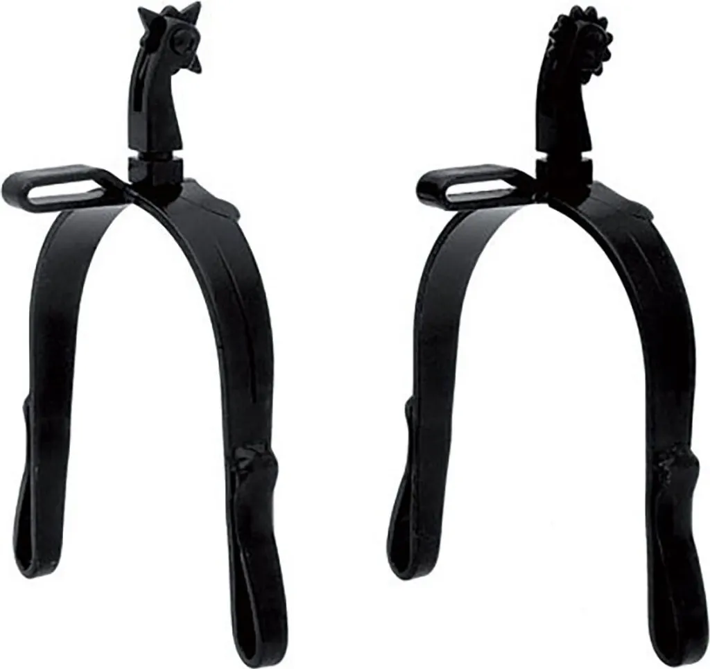 Éperons Noirs Black Oxide Long Straight Neck Hispano Hipica Taille Unique