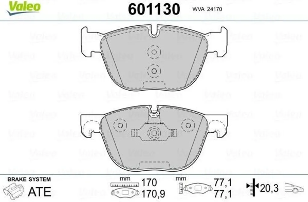 Plaquettes de frein VALEO 601130 haute endurance pour BMW X6 E71 OE
