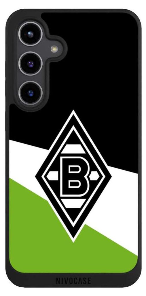 NIVOCASE Handyhülle für Samsung Galaxy S24+ Hülle NIVOpure Case Schwarz Borussia Mönchengladbach Gladbach Offizielles Lizenzprodukt