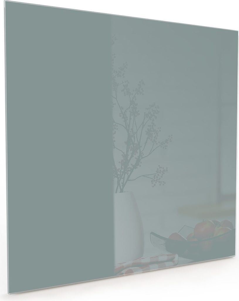 Küchenrückwand Spritzschutz Glas mit Motiv Grauer Hintergrund I 40 x 40 cm