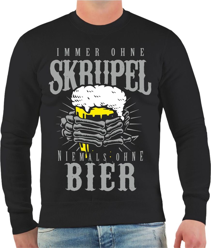 Herren Sweatshirt Immer ohne Skrupel Niemals ohne BIER