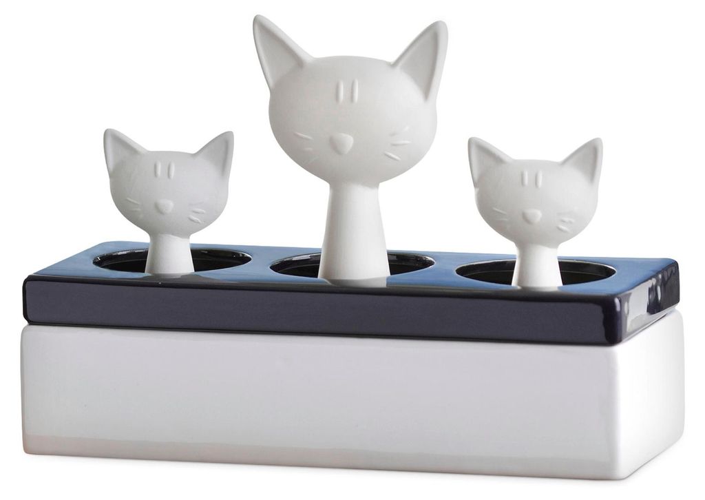 WENKO Luftbefeuchter Katzenfamilie Keramik Diffuser Produktbild 
