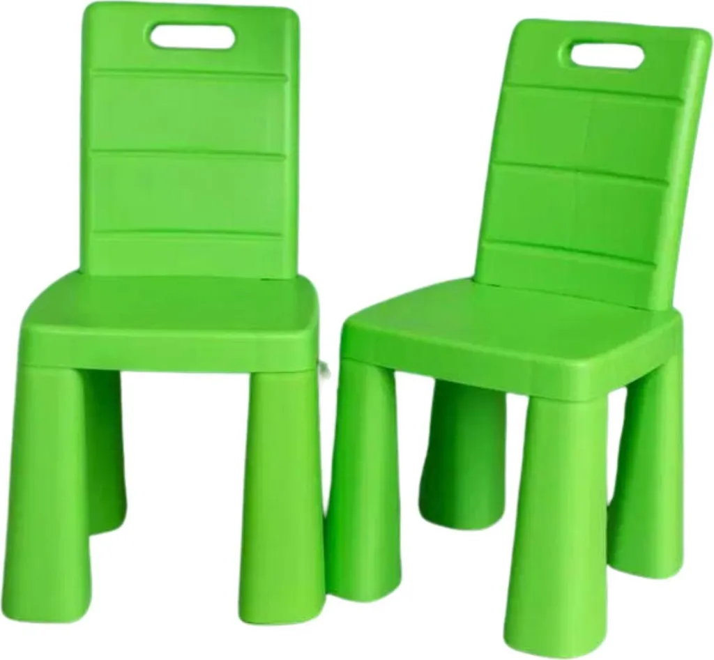 Doloni Ensemble de repas pour enfants Vert - Table et chaises robustes - 10