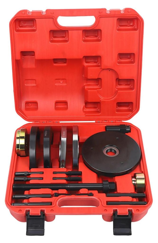 Radnabenlager Abzieher Set - 82 mm Werkzeugsatz - Hochkohlenstoffstahl - Für 82 mm Radnabenlagereinheit - Robust - Wassermelonenrot