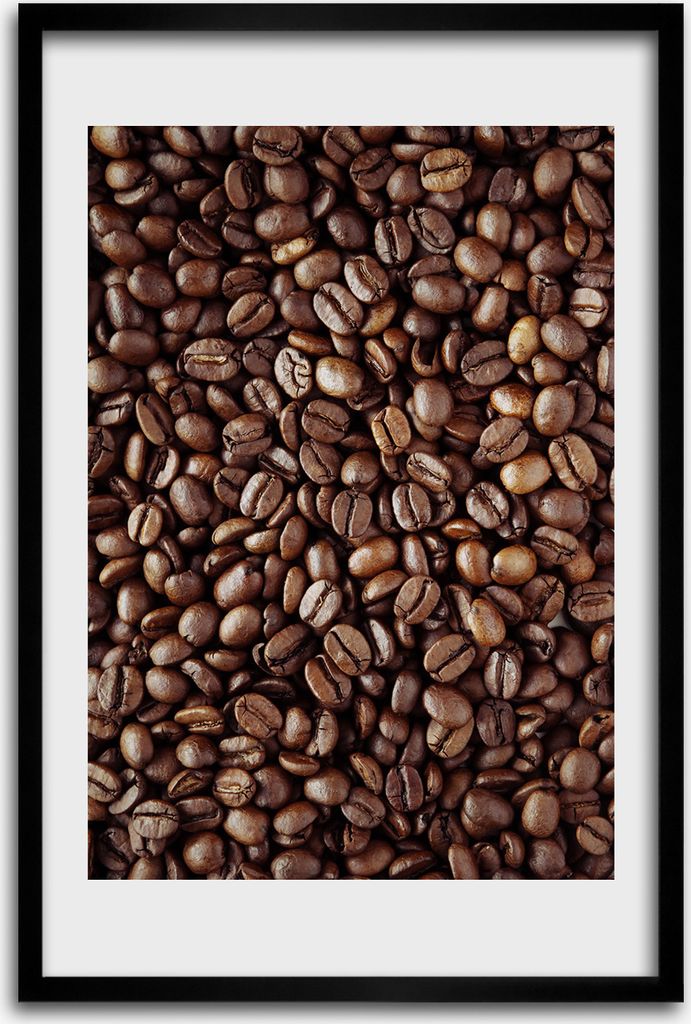 Bild - Bilderrahmen - 40 cm x 60 cm - MDF - Rahmen - Wandkunst - Körner Kaffee