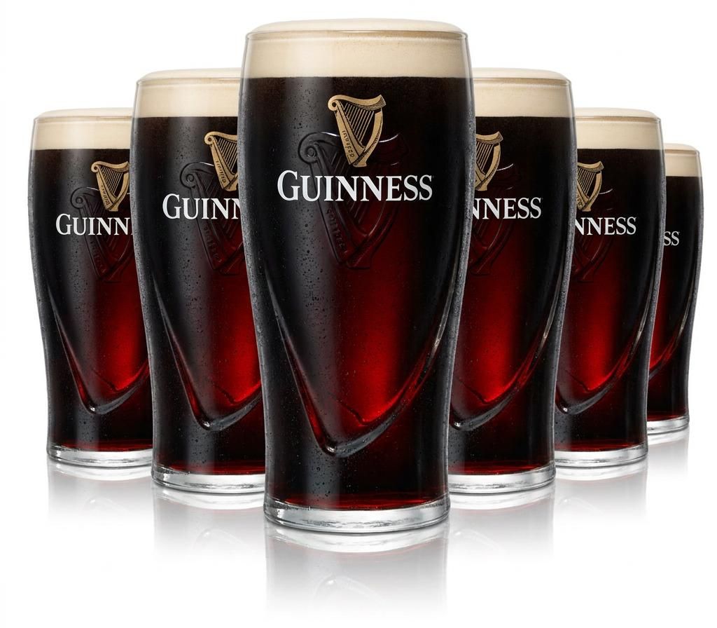 Guinness Gläser 6er Set 0,5l Gravity Pintglas mit Produktbild  KI-generiertes Bild