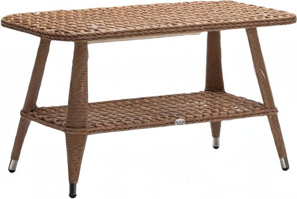 Couchtisch Braun Luxus Moderner Design Kaffeetisch Hochwertig Rattan Beistell