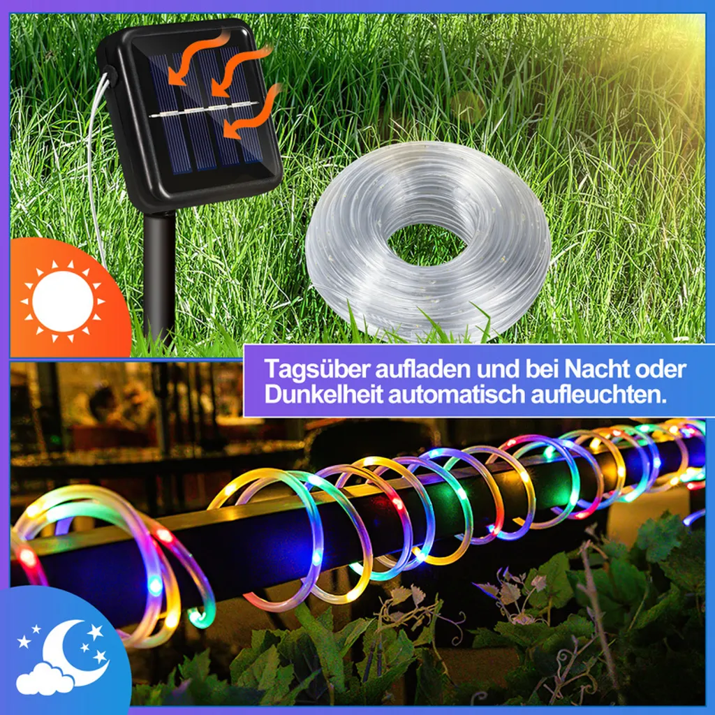 Luci Solari Per Esterni, Luci A Catena Per Esterni Con Foglie Di Salice 120 Led 12 Metri 97205465