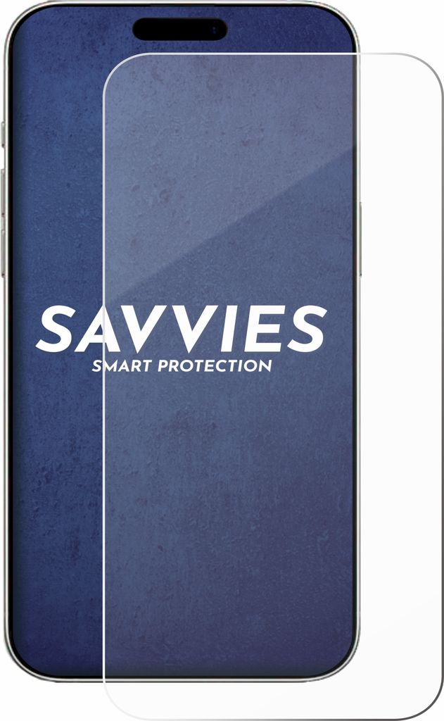 A screen protector is shown placed on top of a smartphone.