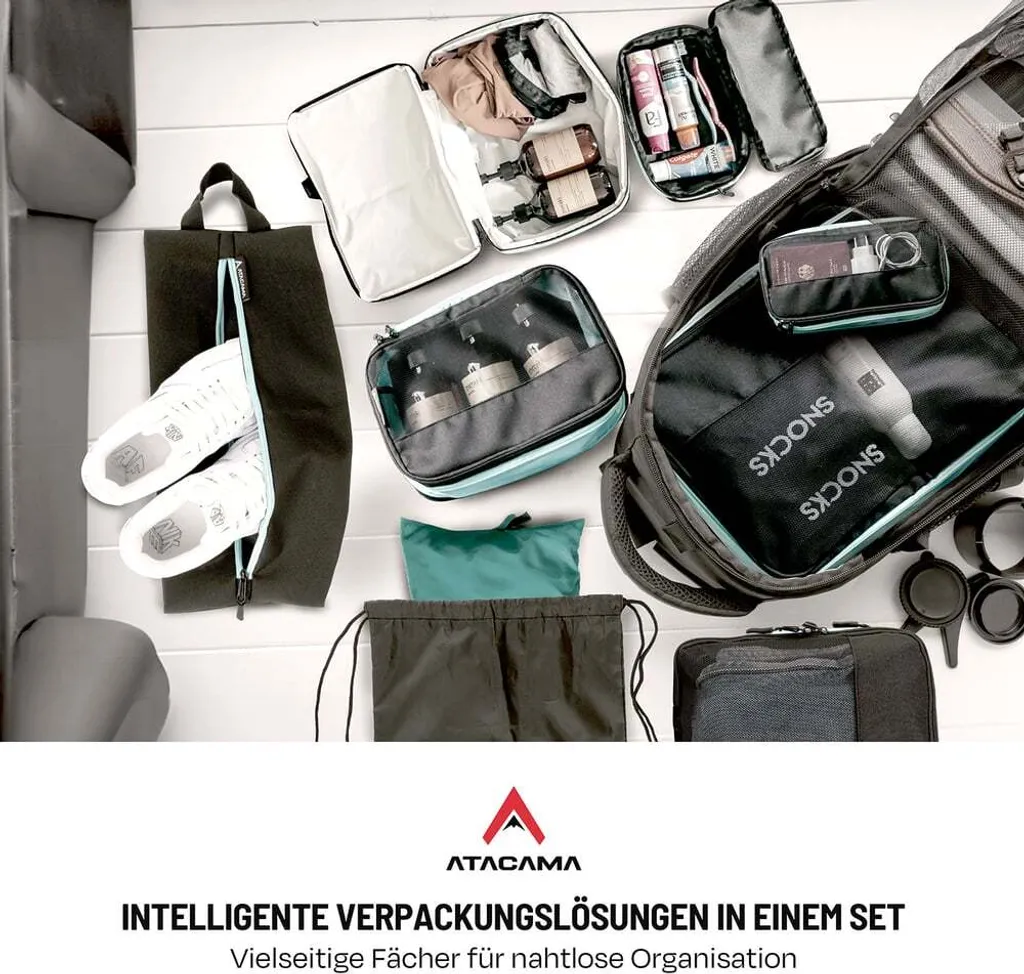 Atacama Compression Packing Cubes Set 8 - Nero - Viaggio in Zaino - 6
