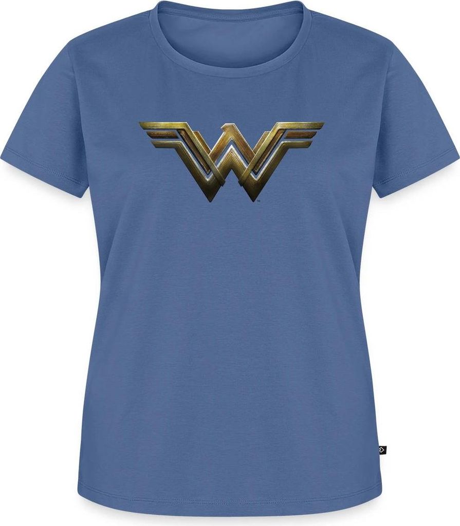 Spreadshirt Wonder Woman Logo Frauen Premium T-Shirt, 4XL, Taubenblau
