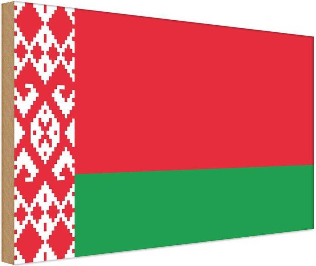 vianmo Holzschild 20x30 cm Weißrussland Belarus Flagge Fahne Wappen