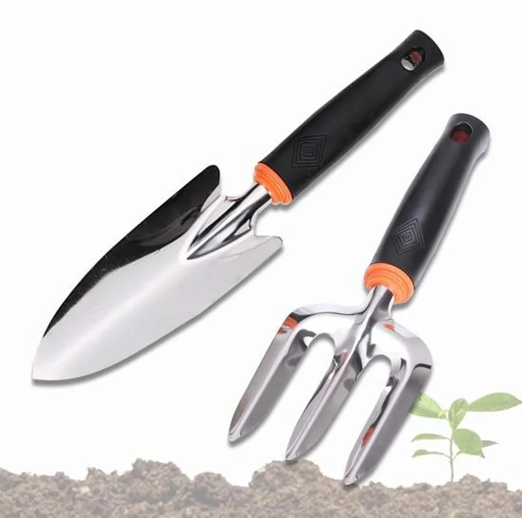 Pelles de jardin anti-douleur poignet en acier et caoutchouc ergonomique
