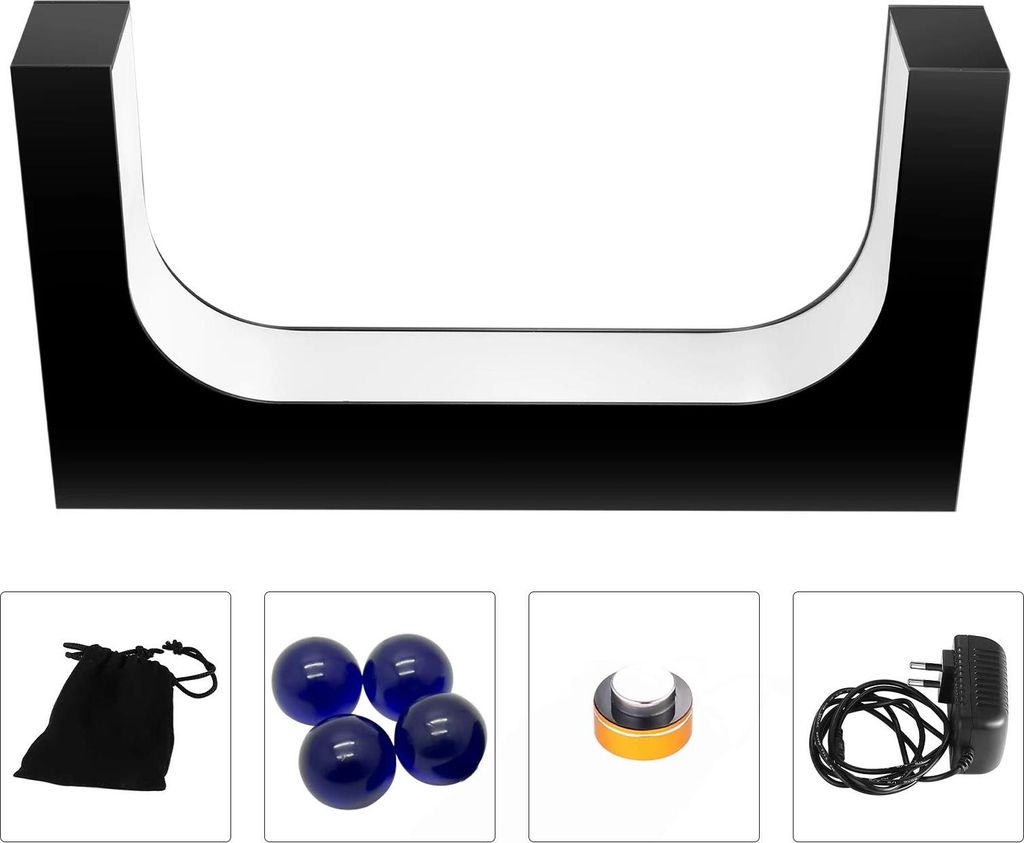 Magnetisches Schwebe-Schuh-Display - Schwebender Sneaker-Ständer - 360° Drehung - Einfarbiges LED-Licht - ABS-Kunststoff - Weiß