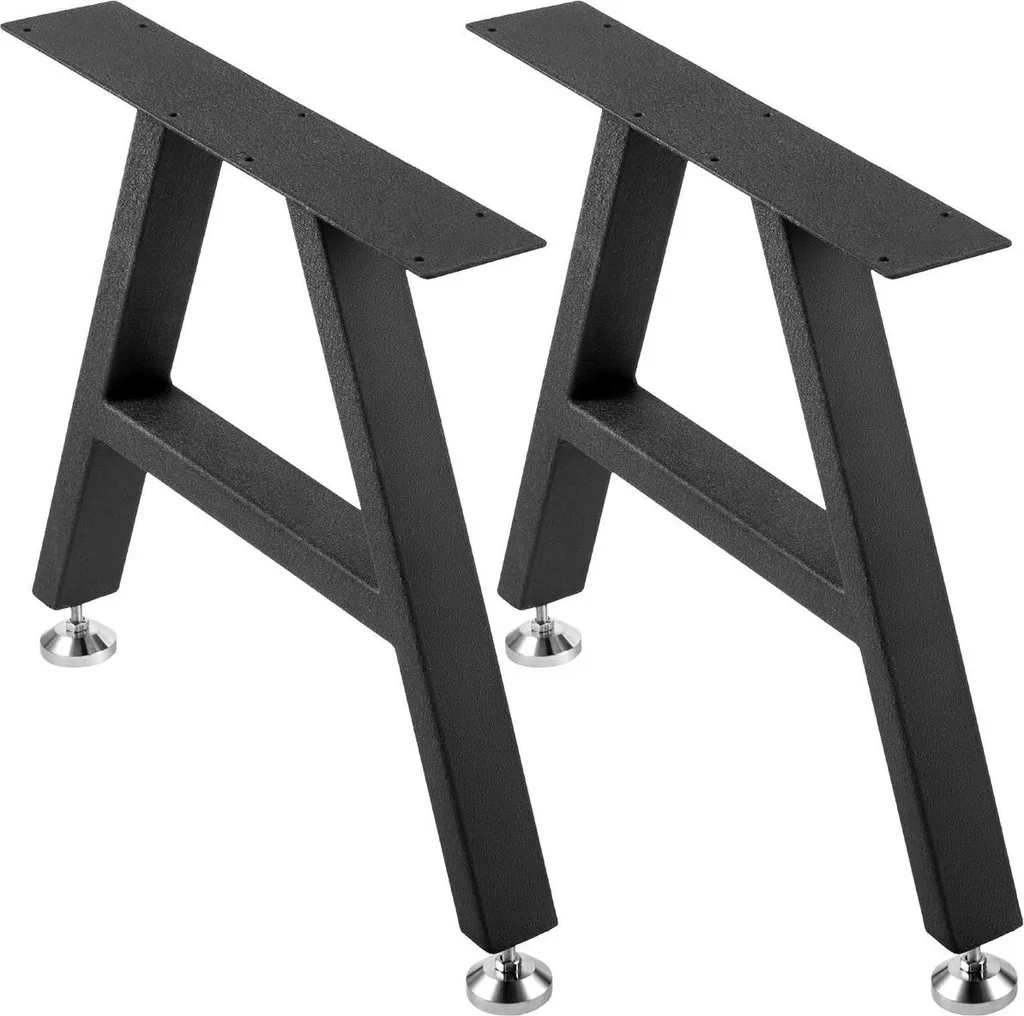Pieds de table à manger en acier robuste forme A noir mat 16x17,7 pouces - 9