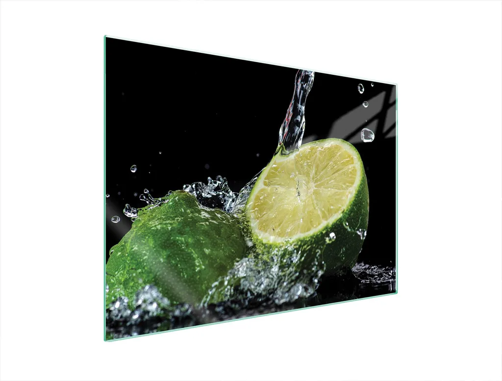 Lastra Vetro Temperato Protezione Stufa 70x52 cm Decoro Limone ESG