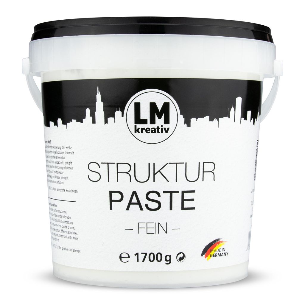 LM Strukturpaste fein 1,7 kg | Texture Paste | für Acrylmalerei & Leinwand | Spachtelmasse Acryl | Impasto | Flächenspachtelmasse | Spachtel
