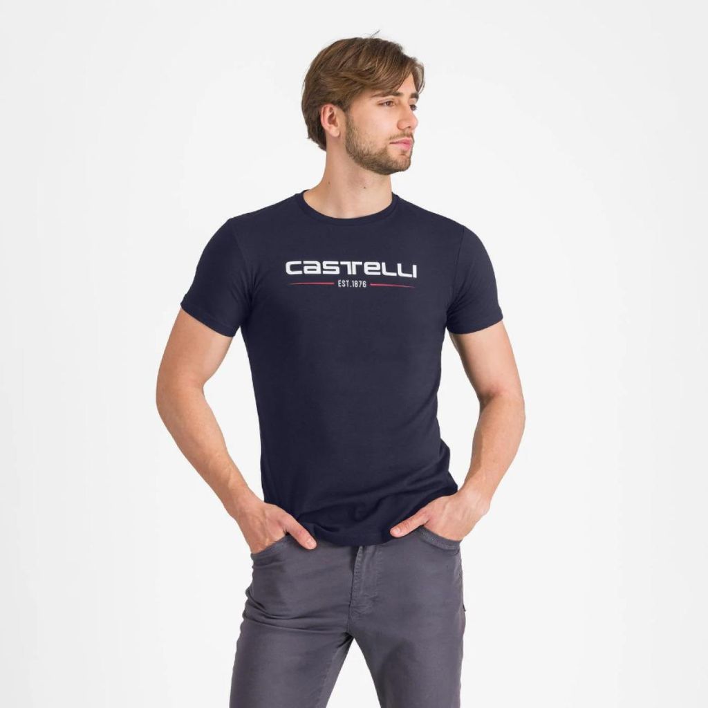 CASTELLI Kurzarm Fahrrad-Shirt - CASTELLI '76 - Blau XL