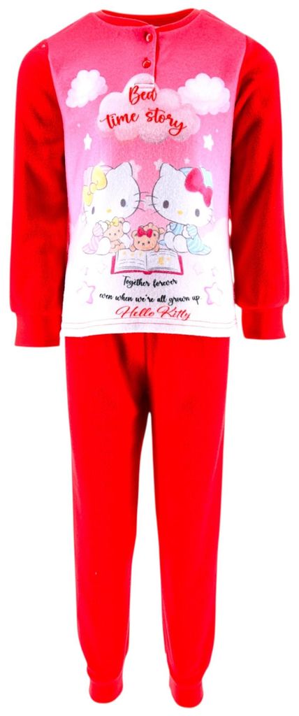 Schlafanzug Fleece Hello Kitty Rot 98 cm