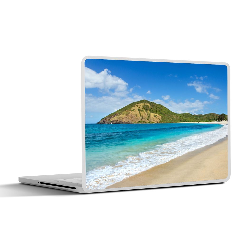 MuchoWow Laptop Aufkleber Sticker Cover Meer - Tropen - Strand - Pflanzen 32.5x23.5 cm - Sticker für Laptop - Selbstklebend