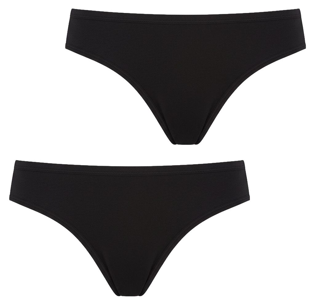 Q-EN 2er-Pack Micromodal-Bikini-Slips für Damen Q107