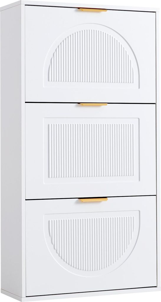Flieks Schuhschrank Schmal mit 3 Klappen, Schuhkipper Produktbild 
