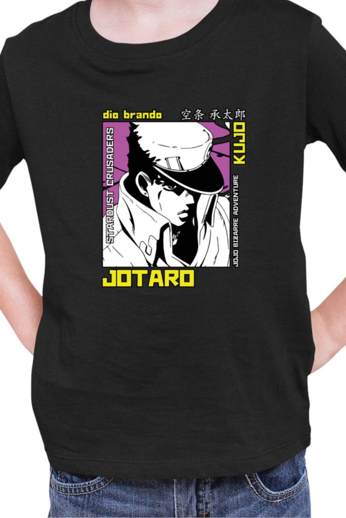 Kinder T-Shirt Manga Japan Anime Comics Animation Jojo Bizzare Adventures Brando, 3-4 Jahr - 104 / Schwarz