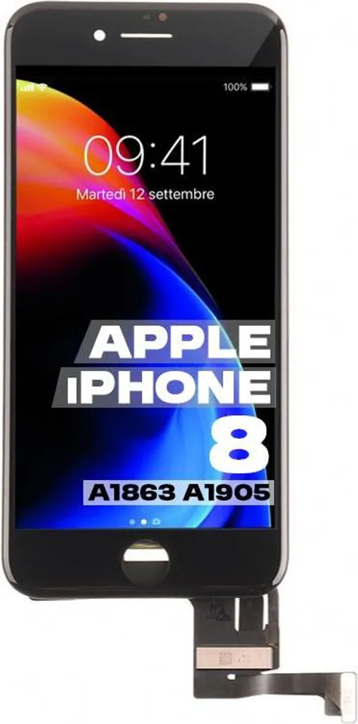 Bloc écran complet avec tactile pour iPhone 8 noir de remplacement