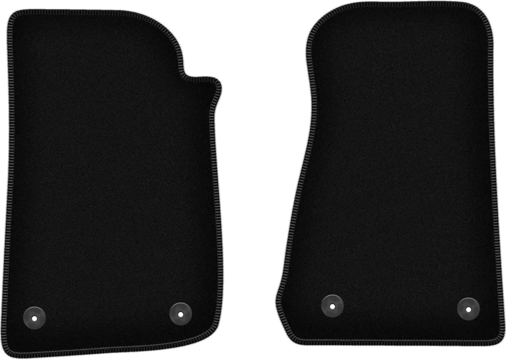 Set 2 Tappetini Anteriori per Jeep Wrangler IV 2017+ Velluto Nero
